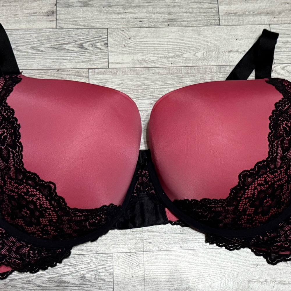 torrid Rose Pink Padded Bra with Black Lace